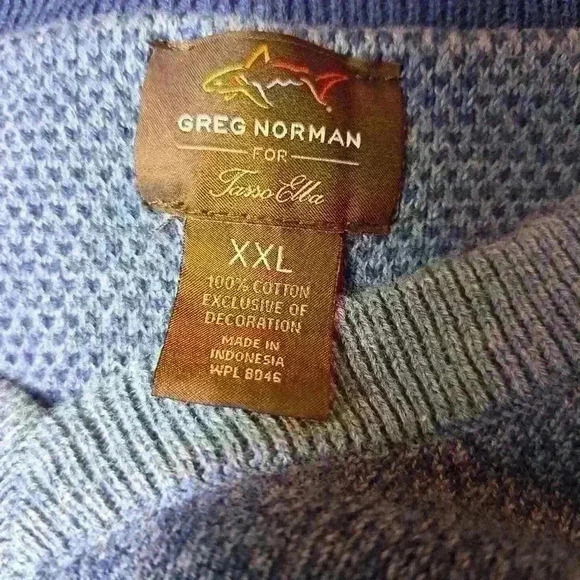 Greg Norman Tasso Elba Men's Long Sleeve Blue Argyle Knit Golf Sweater S… - Picture 3 of 7